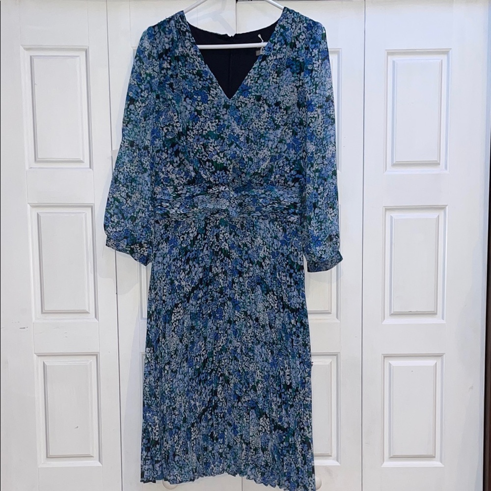Karl Lagerfeld Blue Floral Long Sleeve Dress